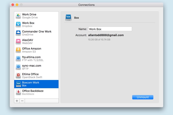 CloudMounter Box connection